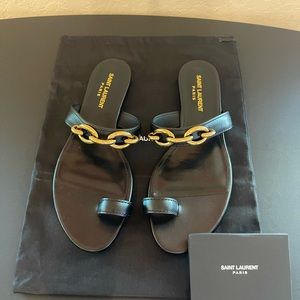 NEW YSL leather hardware Sandals ax 38/7.5